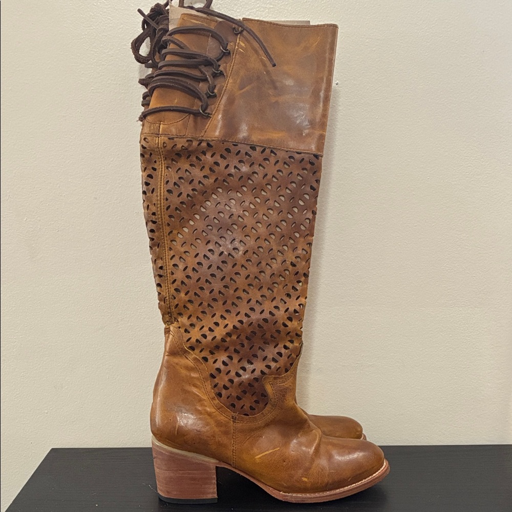 Freebird by Steven Brown Perforated Leather Knee Boots